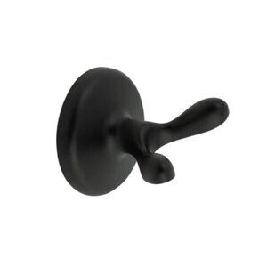 Wall Mount Double Robe Hook Matte Black Bathroom Accessory